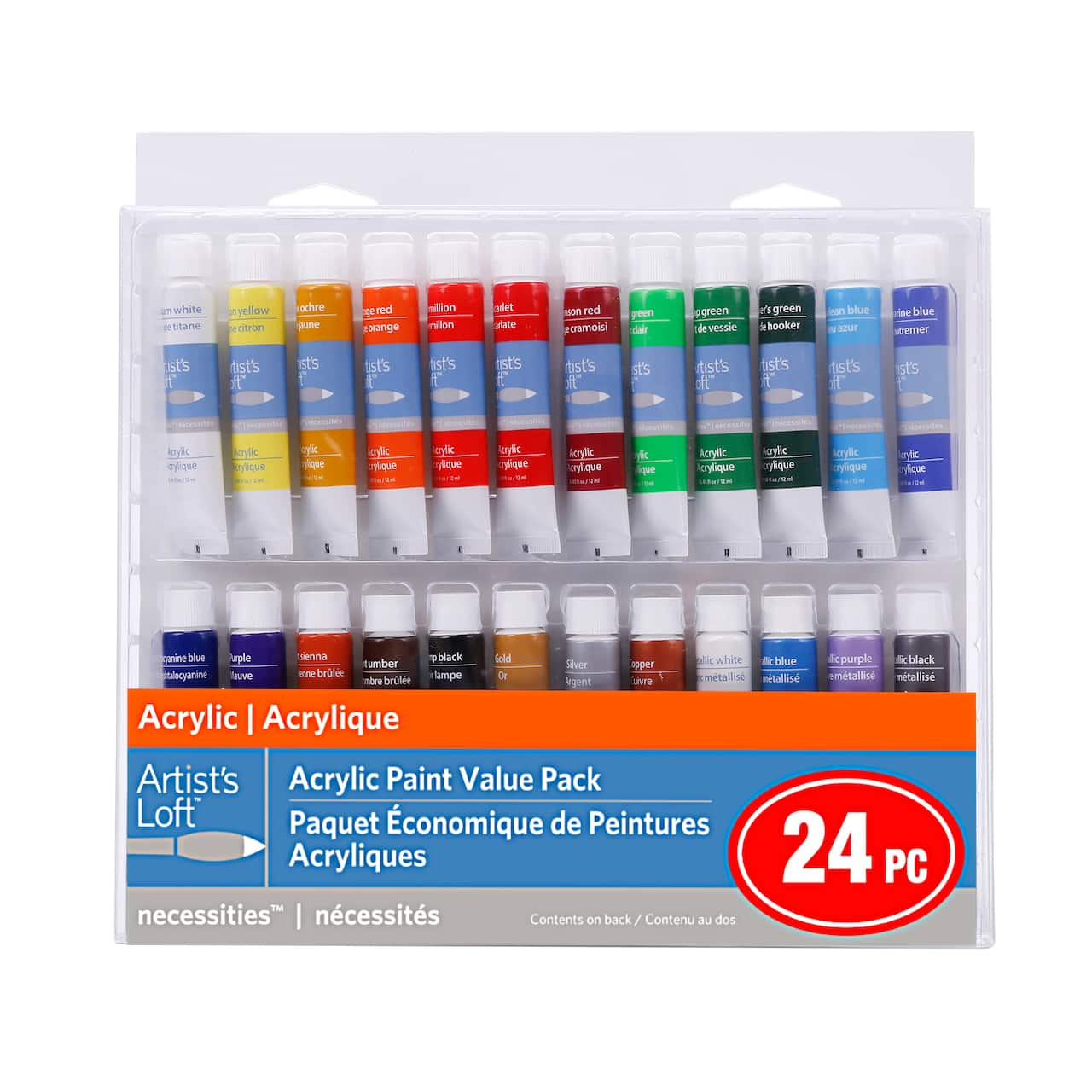 24 Color Acrylic Paint Value Pack by Artist&#x27;s Loft&#x2122; Necessities&#x2122;